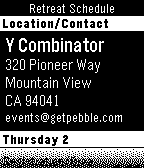 Pebble Retreat Schedule