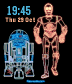 Star Wars Animated with Time, Date and Battery