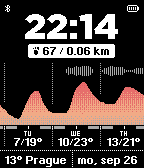 WeatherGraph - weather forecast, hourly and beautiful, with step counter, health and heartrate (hrm)